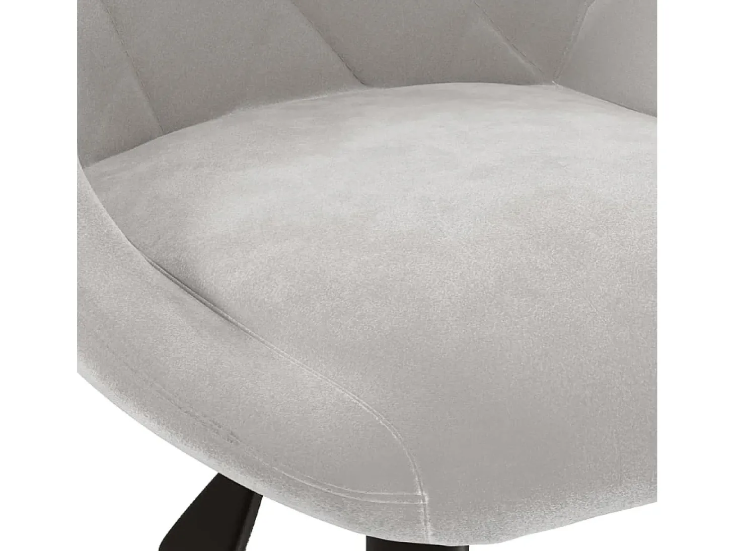 Silla de comedor giratoria de terciopelo gris claro