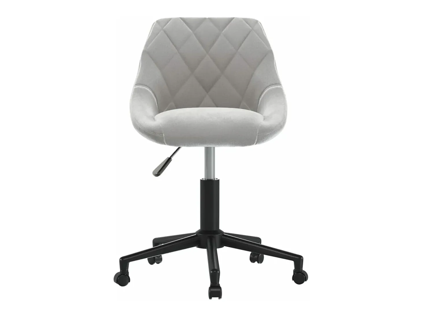 Silla de comedor giratoria de terciopelo gris claro