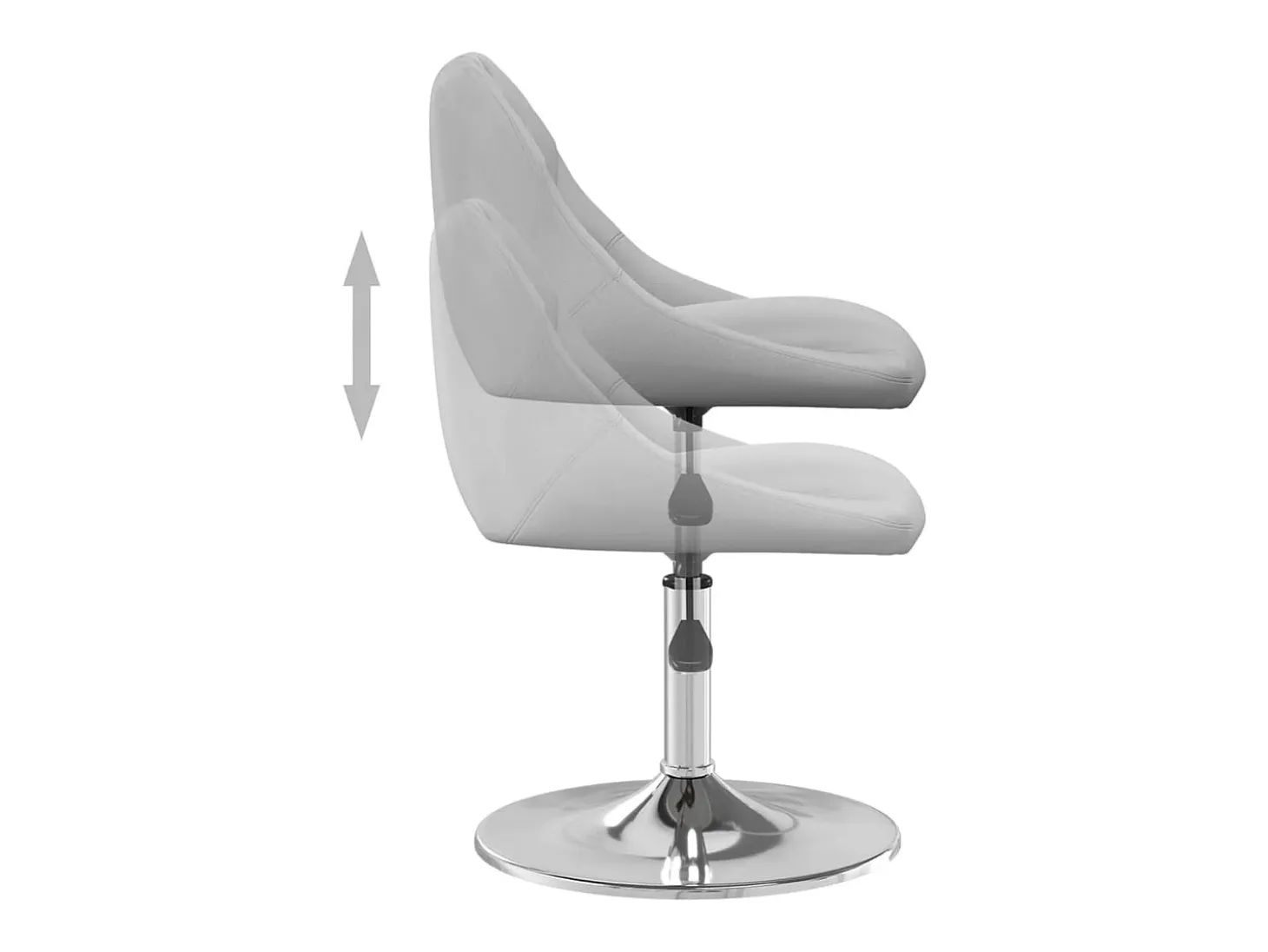 Silla de comedor giratoria 6 unidades terciopelo gris claro