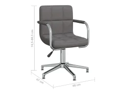 Silla de comedor giratoria tela gris oscuro