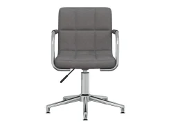 Silla de comedor giratoria tela gris oscuro