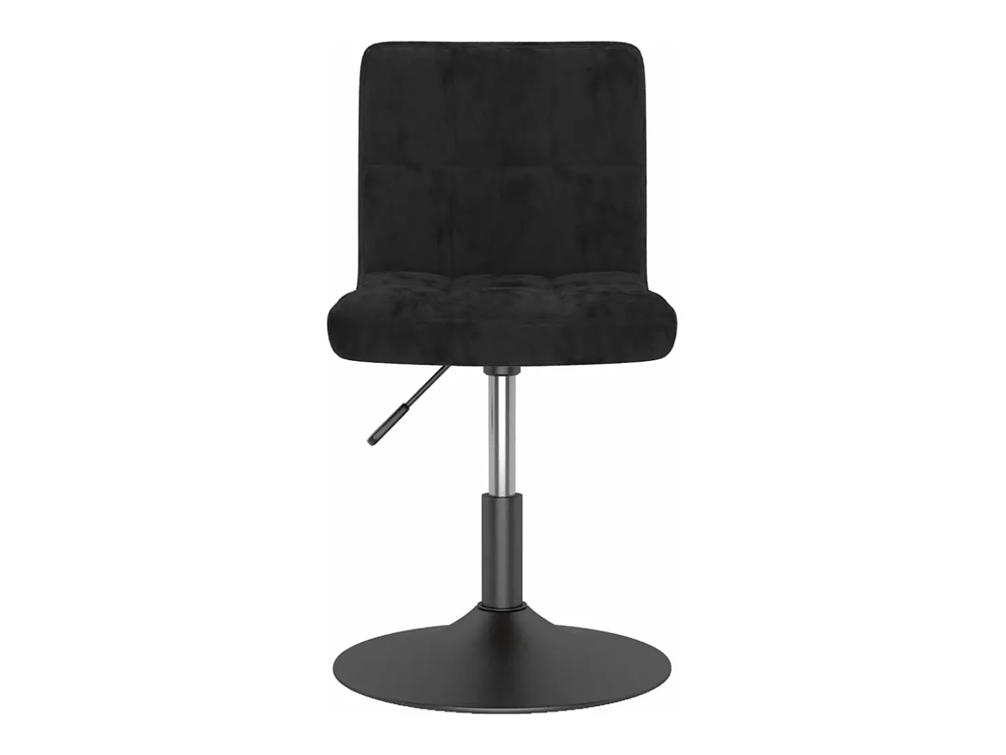 Silla de comedor giratoria de terciopelo negro