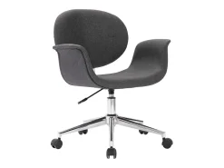 Silla de comedor giratoria de tela gris