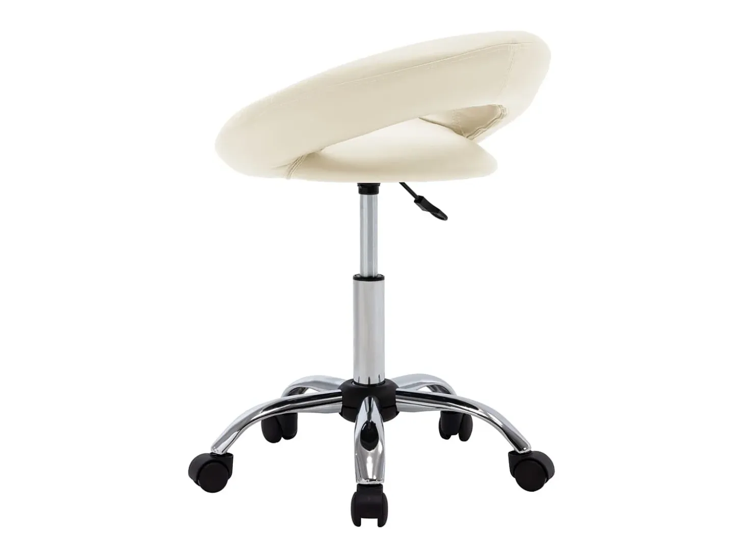 Silla de comedor giratoria de cuero sintética crema