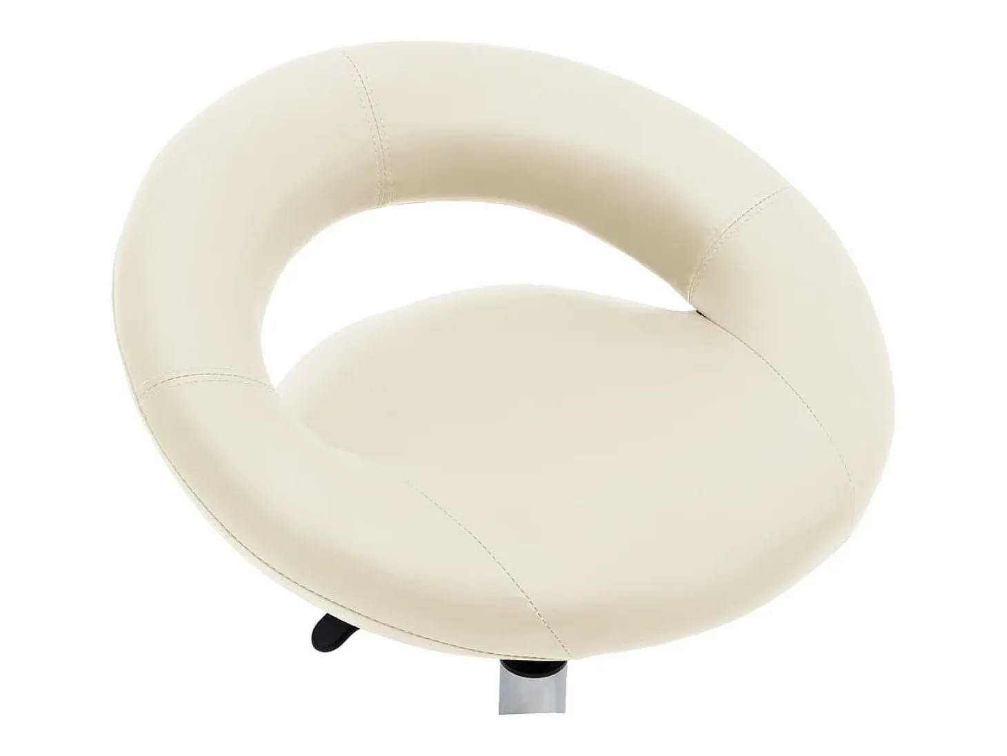 Silla de comedor giratoria de cuero sintética crema