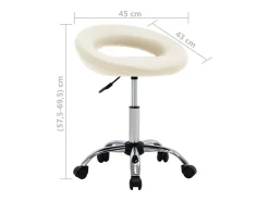 Silla de comedor giratoria de cuero sintética crema