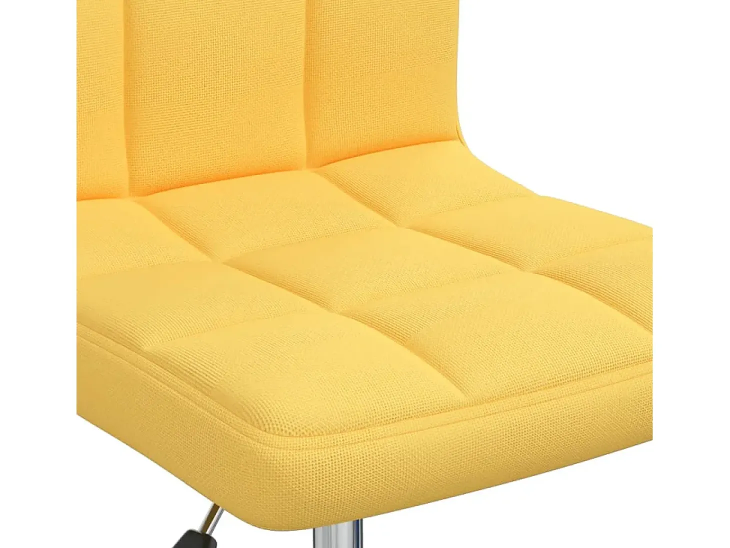 Silla de comedor giratoria de tela amarilla mostaza