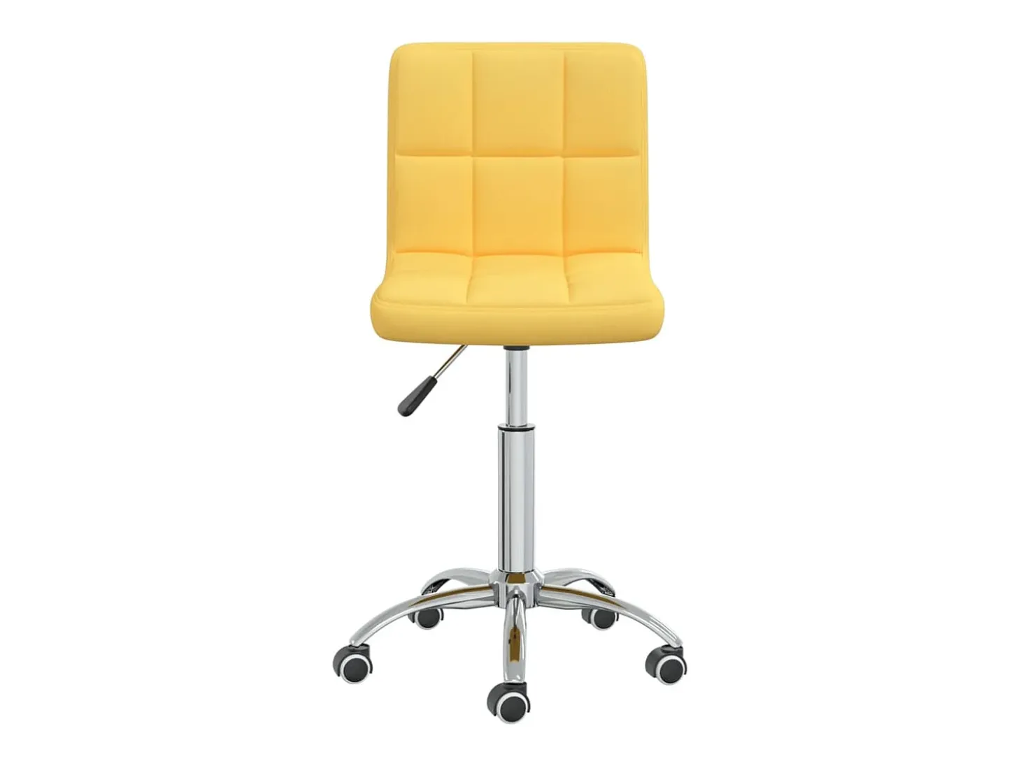 Silla de comedor giratoria de tela amarilla mostaza