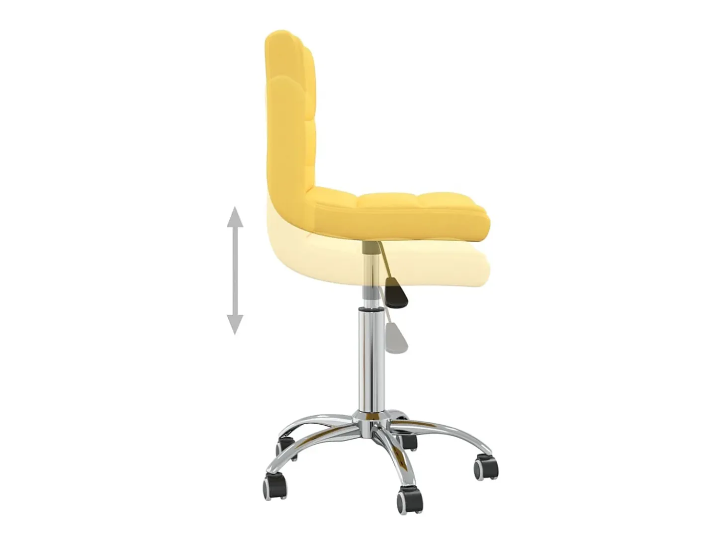 Silla de comedor giratoria de tela amarilla mostaza