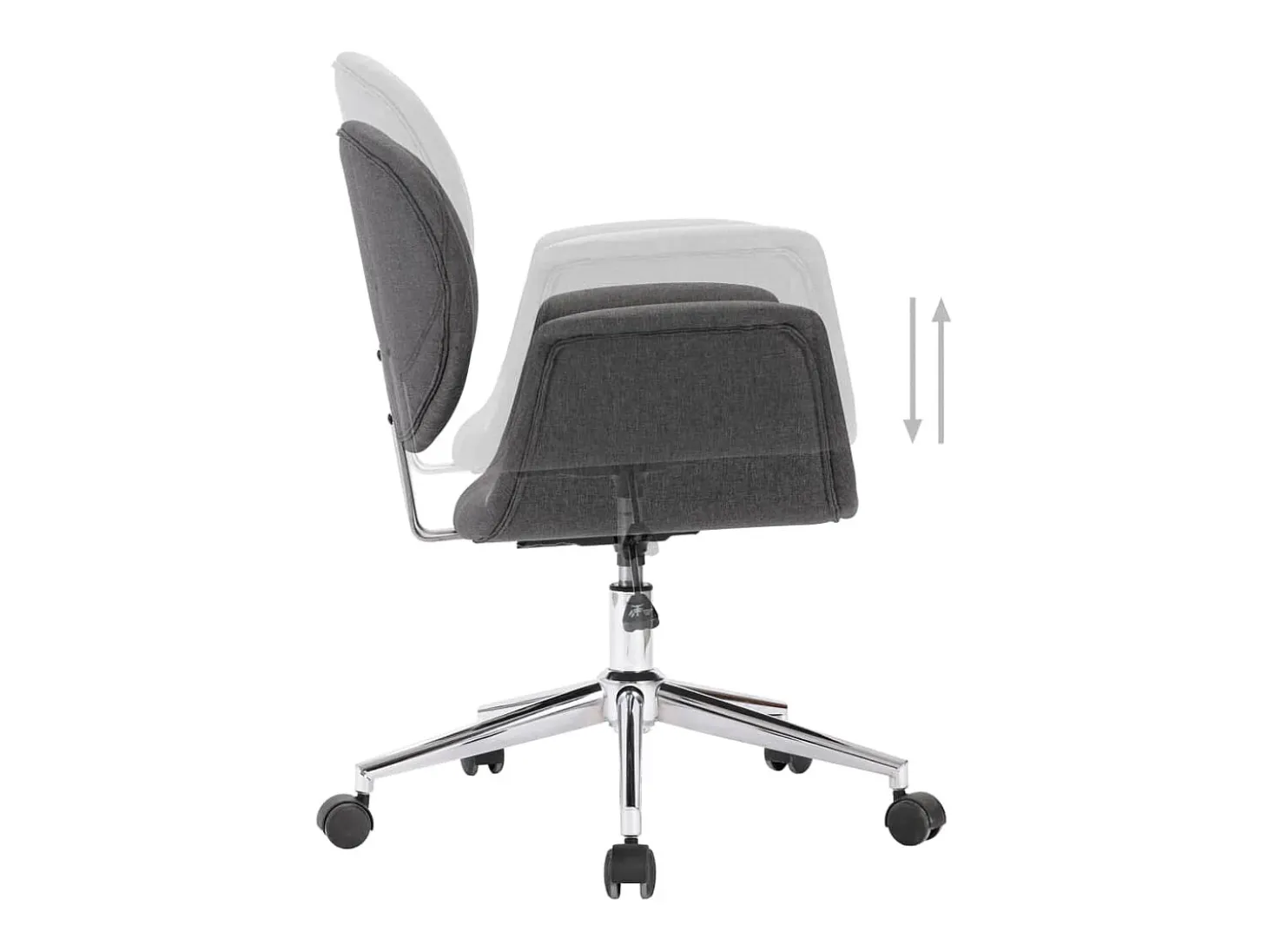 Silla de comedor giratoria de tela gris