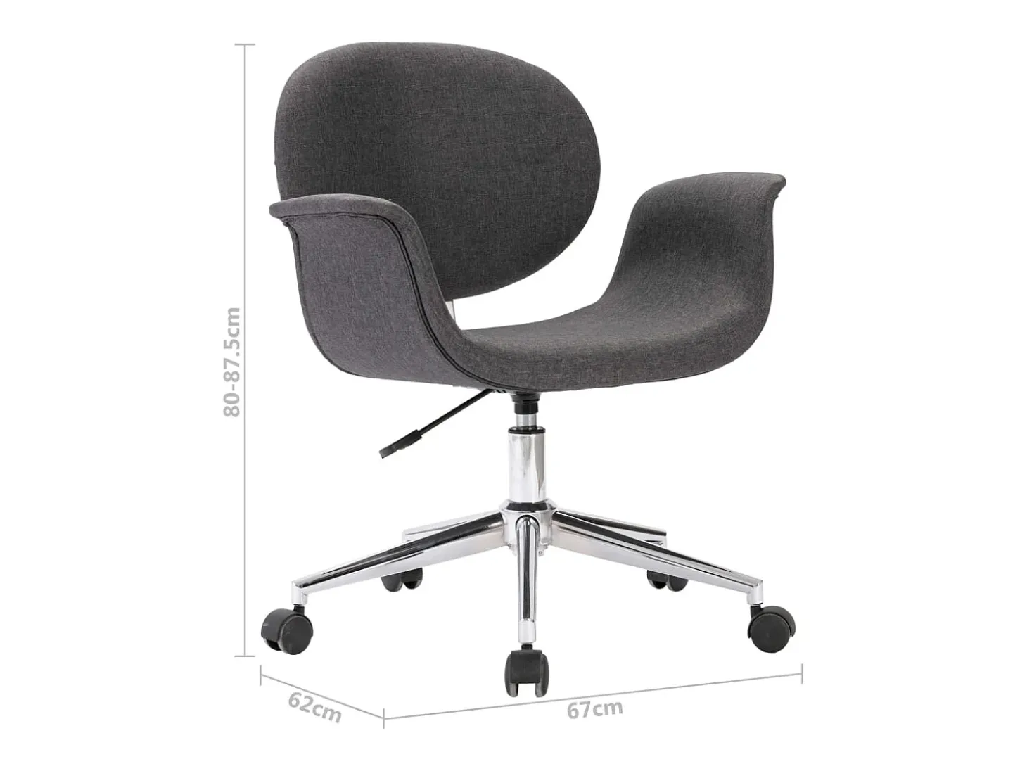 Silla de comedor giratoria de tela gris