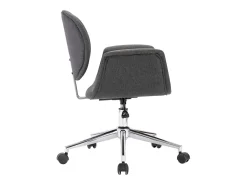 Silla de comedor giratoria de tela gris
