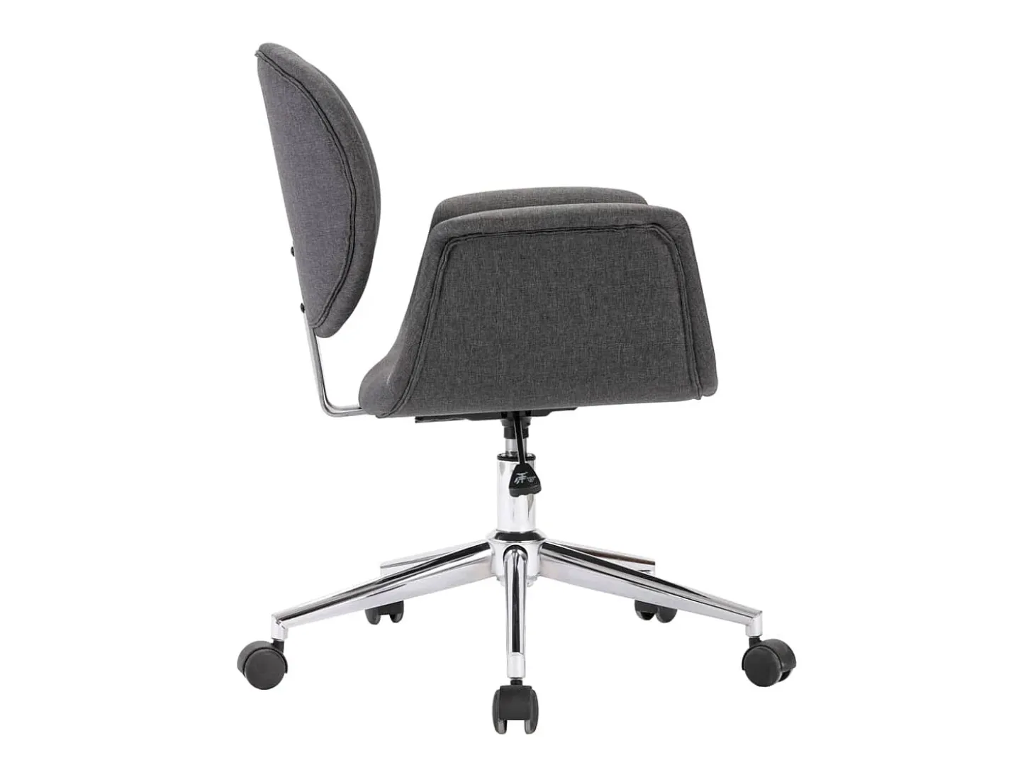Silla de comedor giratoria de tela gris