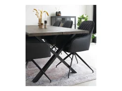 Silla de comedor giratoria Ava negro