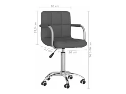 Silla de comedor giratoria tela gris oscuro