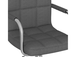 Silla de comedor giratoria tela gris oscuro