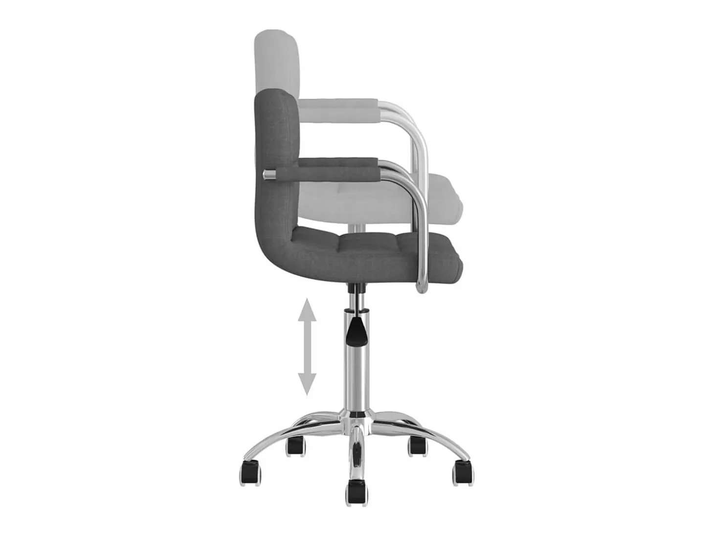 Silla de comedor giratoria tela gris oscuro