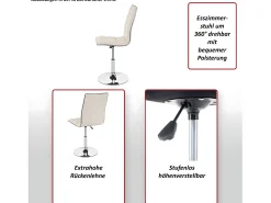 Silla de comedor giratoria MCW-C41, color crema
