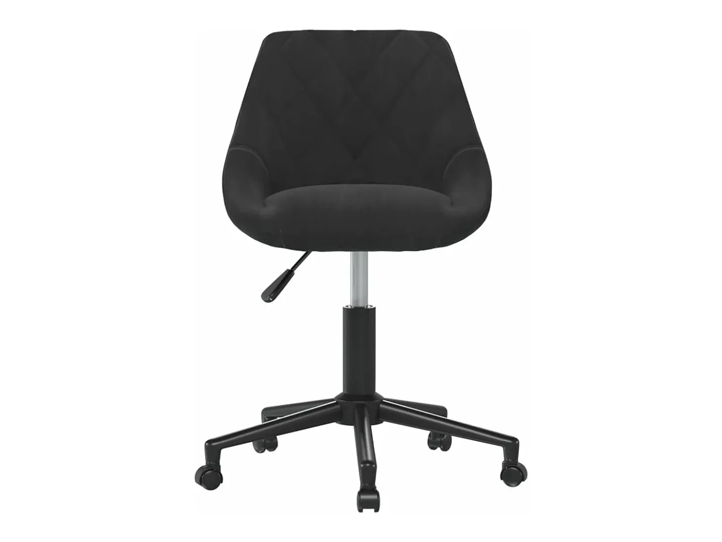 Silla de comedor giratoria de terciopelo negro