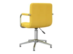 Silla de comedor giratoria de tela amarilla mostaza