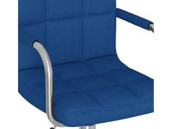 Silla de comedor giratoria tela azul