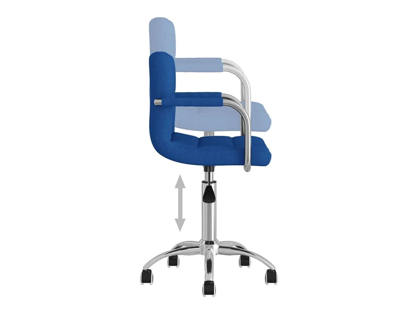 Silla de comedor giratoria tela azul
