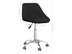 Silla de comedor giratoria cuero sintético negro