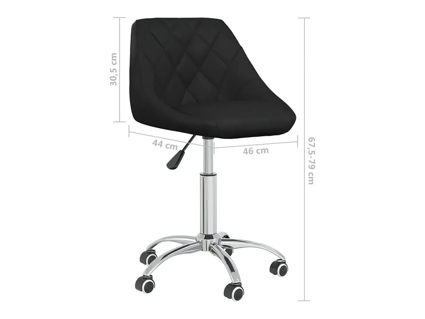 Silla de comedor giratoria cuero sintético negro