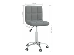 Silla de comedor giratoria tela gris claro