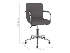 Silla de comedor giratoria de tela gris taupe