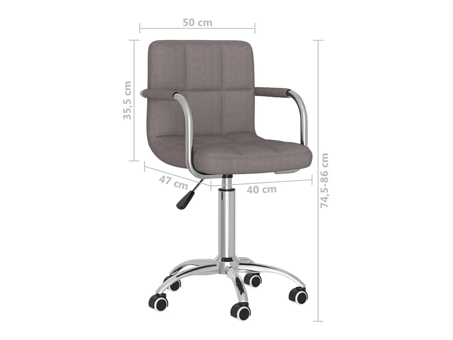Silla de comedor giratoria tela gris topo