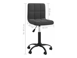 Silla de comedor giratoria de terciopelo negro