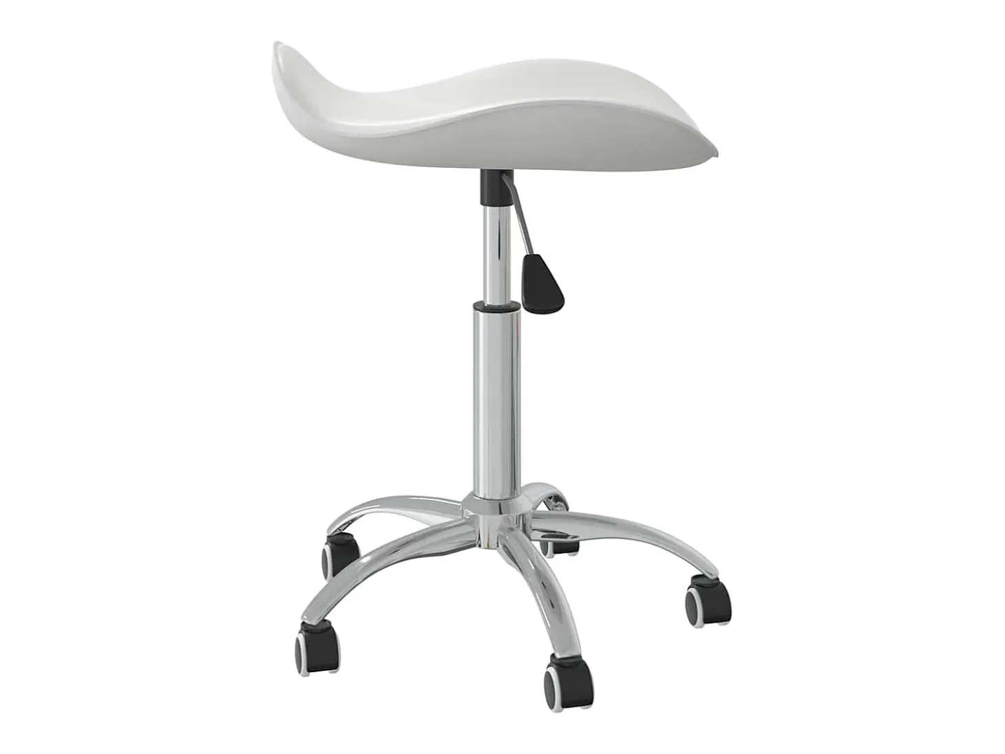 Silla de comedor giratoria de piel sintética blanca