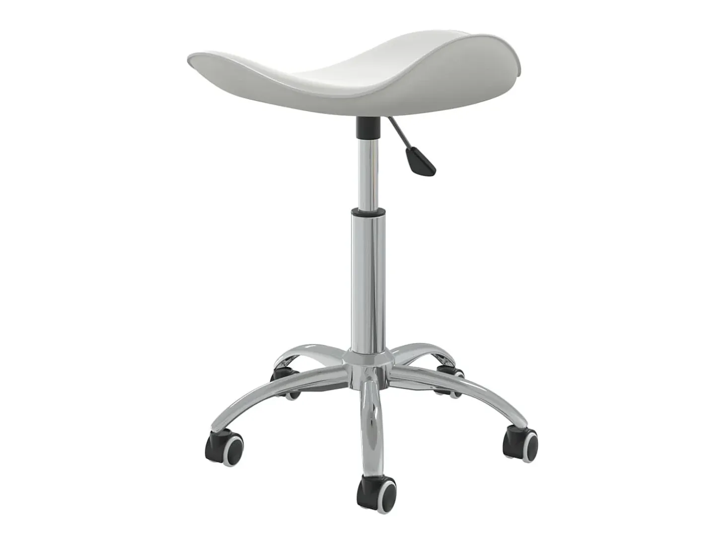 Silla de comedor giratoria de piel sintética blanca