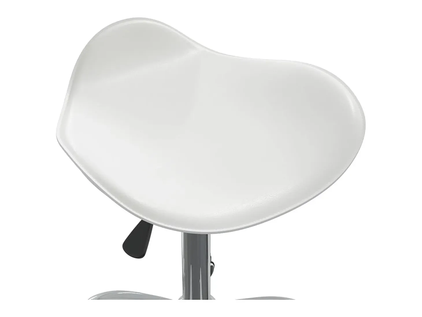 Silla de comedor giratoria de piel sintética blanca