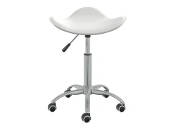 Silla de comedor giratoria de piel sintética blanca