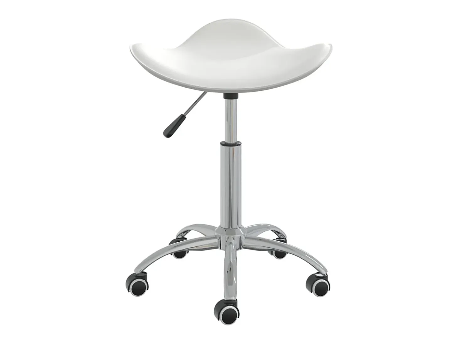 Silla de comedor giratoria de piel sintética blanca