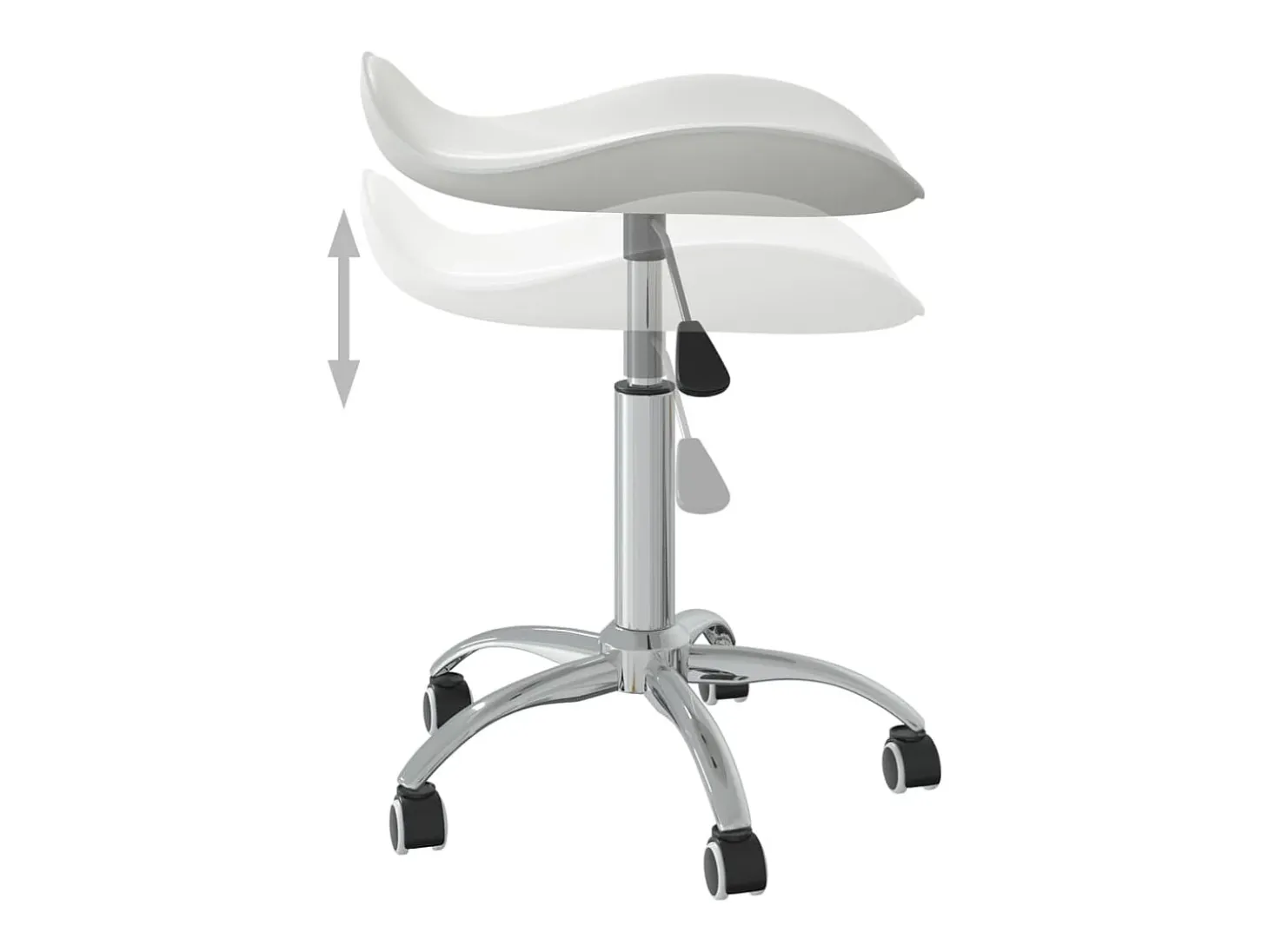Silla de comedor giratoria de piel sintética blanca