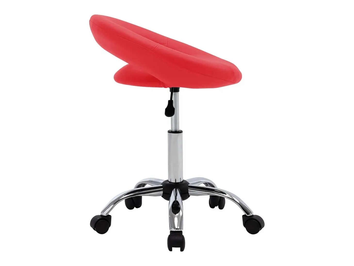 Silla de comedor giratoria de cuero sintética roja