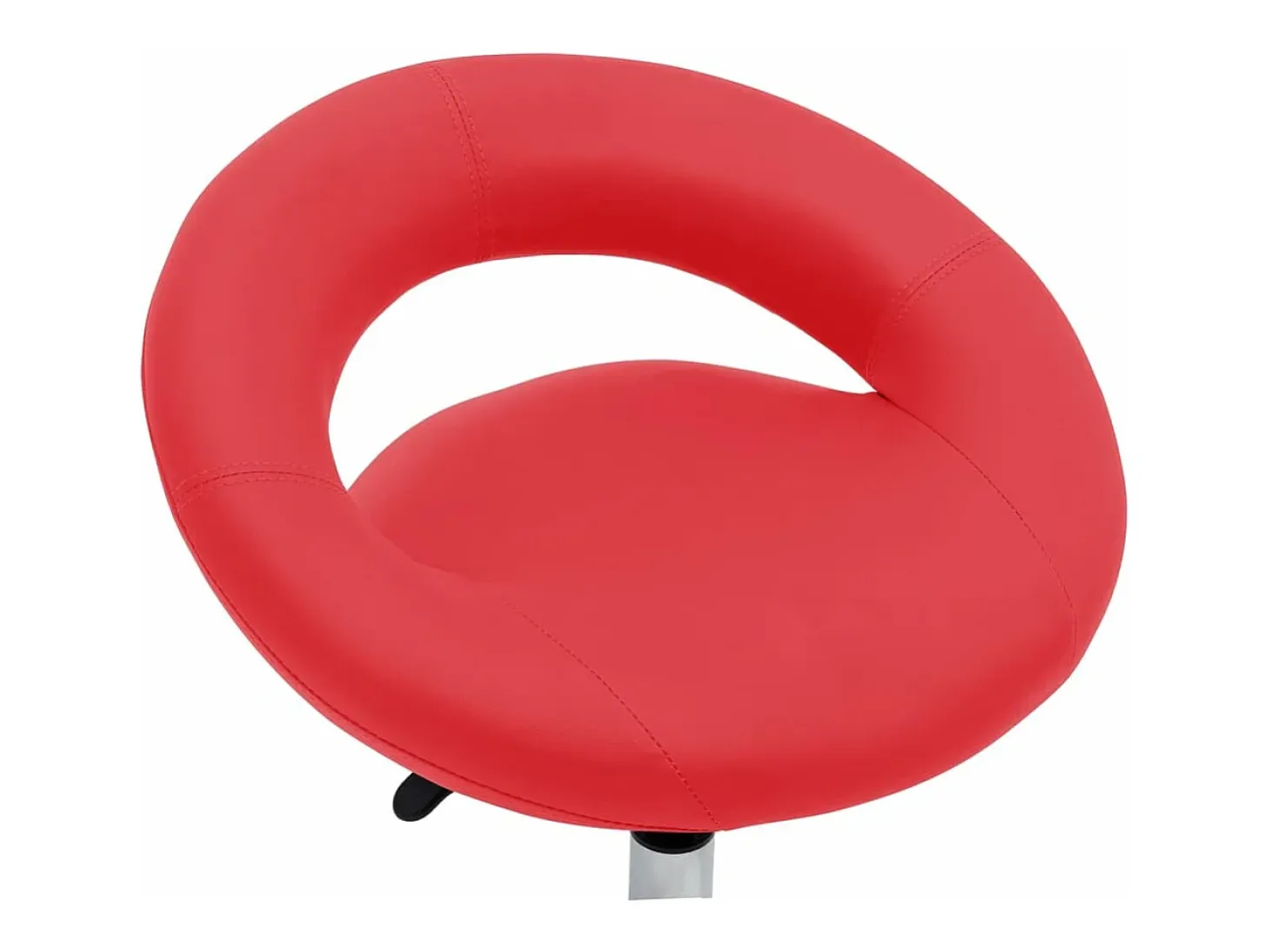 Silla de comedor giratoria de cuero sintética roja