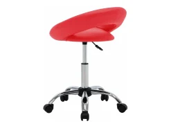 Silla de comedor giratoria de cuero sintética roja