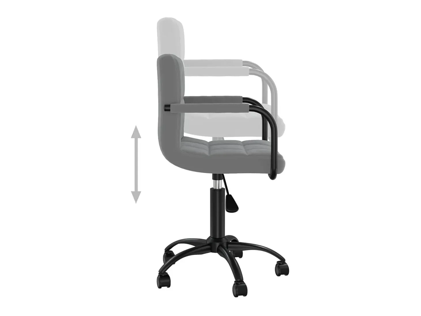Silla de comedor giratoria de terciopelo gris oscuro