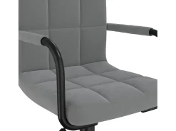 Silla de comedor giratoria de terciopelo gris oscuro