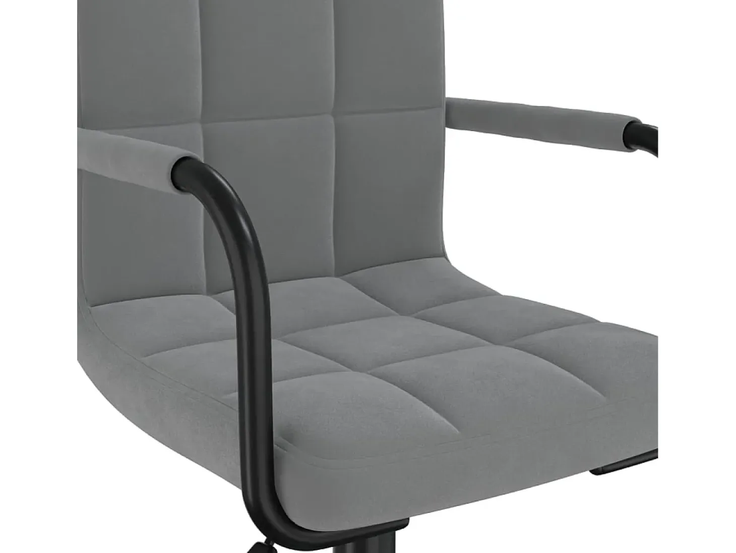 Silla de comedor giratoria de terciopelo gris oscuro