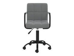 Silla de comedor giratoria de terciopelo gris oscuro