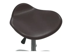 Silla de comedor giratoria cuero sintético marrón