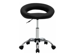 Silla de comedor giratoria cuero sintético negro ES929403