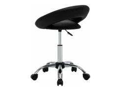 Silla de comedor giratoria cuero sintético negro ES929403