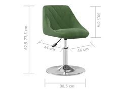 Silla de comedor giratoria 6 uds terciopelo verde oscuro