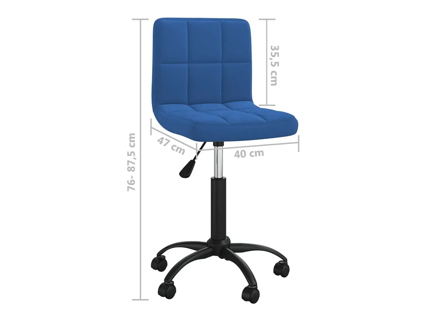 Silla de comedor giratoria de terciopelo azul